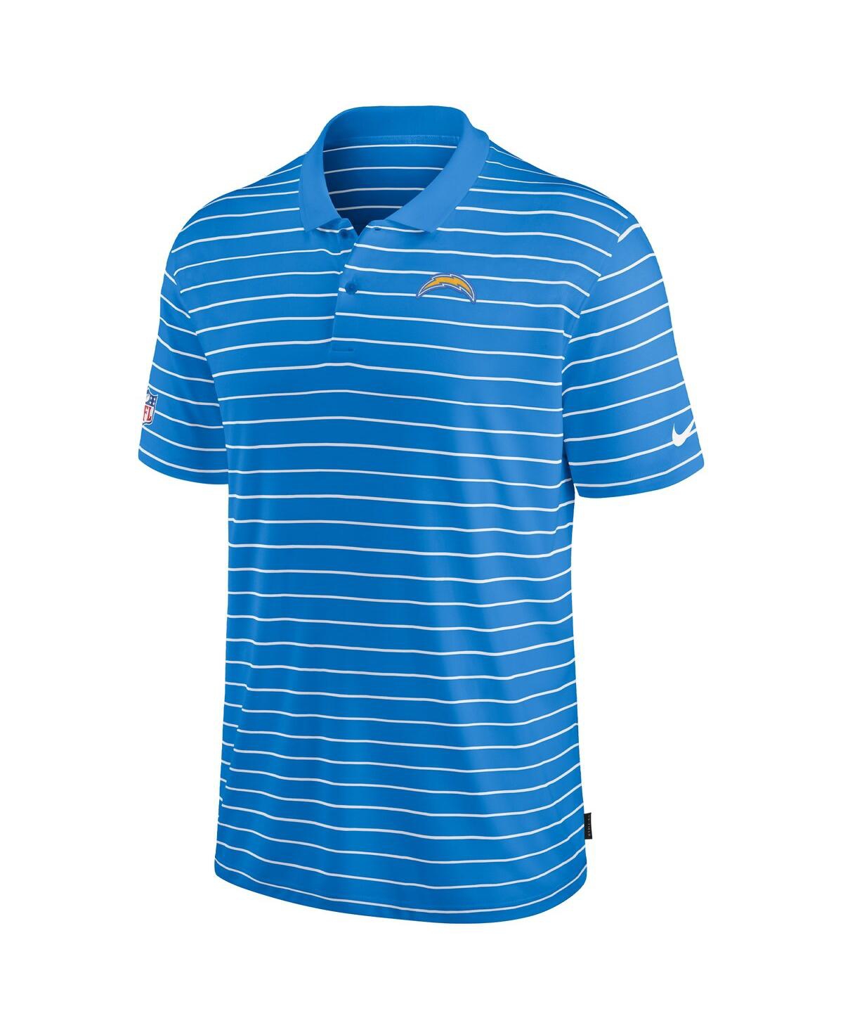 Nike Men'sLos Angeles Chargers Sideline Lock Up Victory Performance Polo - Powder Blue, White