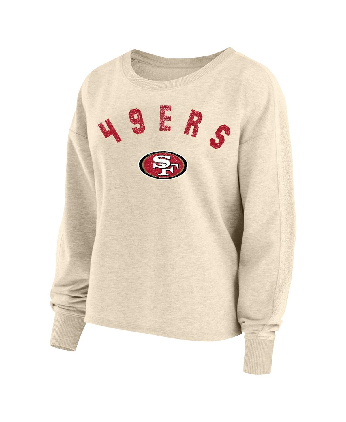 Fanatics Women's Christian Mccaffrey Oatmeal San Francisco 49ers Plus Size Name Number Crew Pullover Sweatshi In Oatmeal