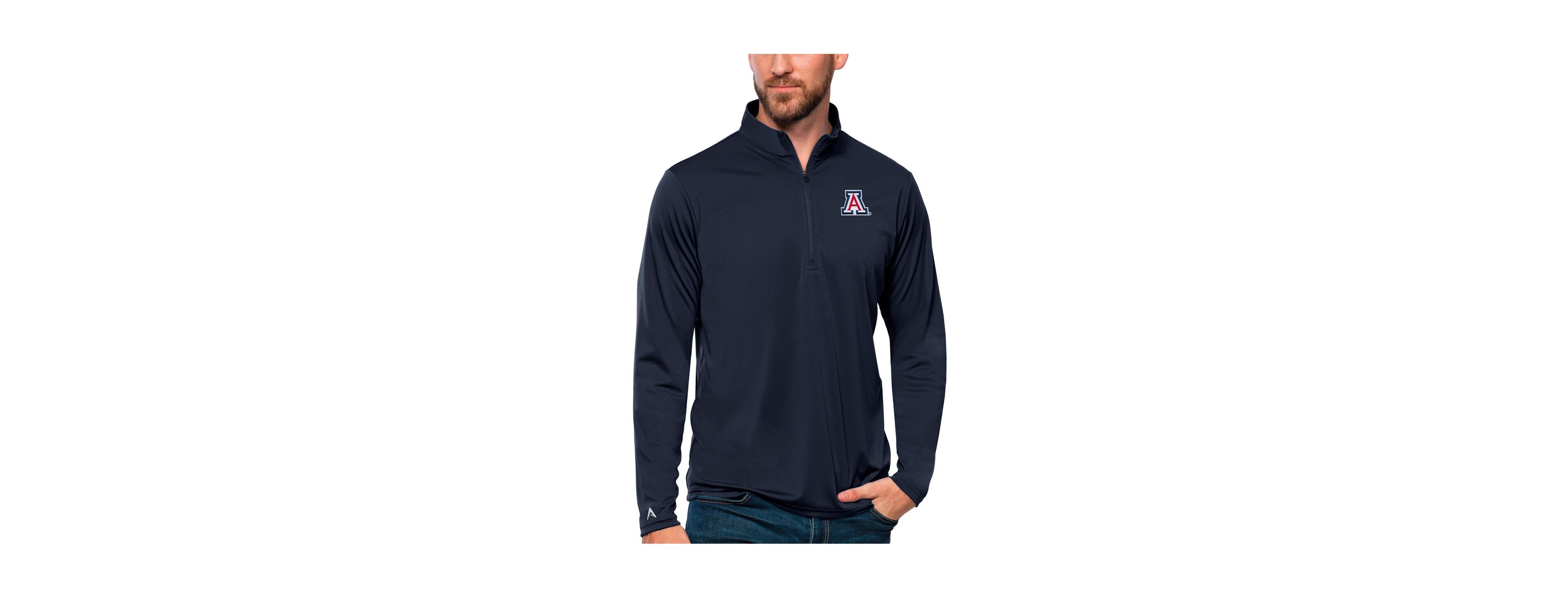 Antigua Men's Navy Arizona Wildcats Tribute Quarter-Zip Top