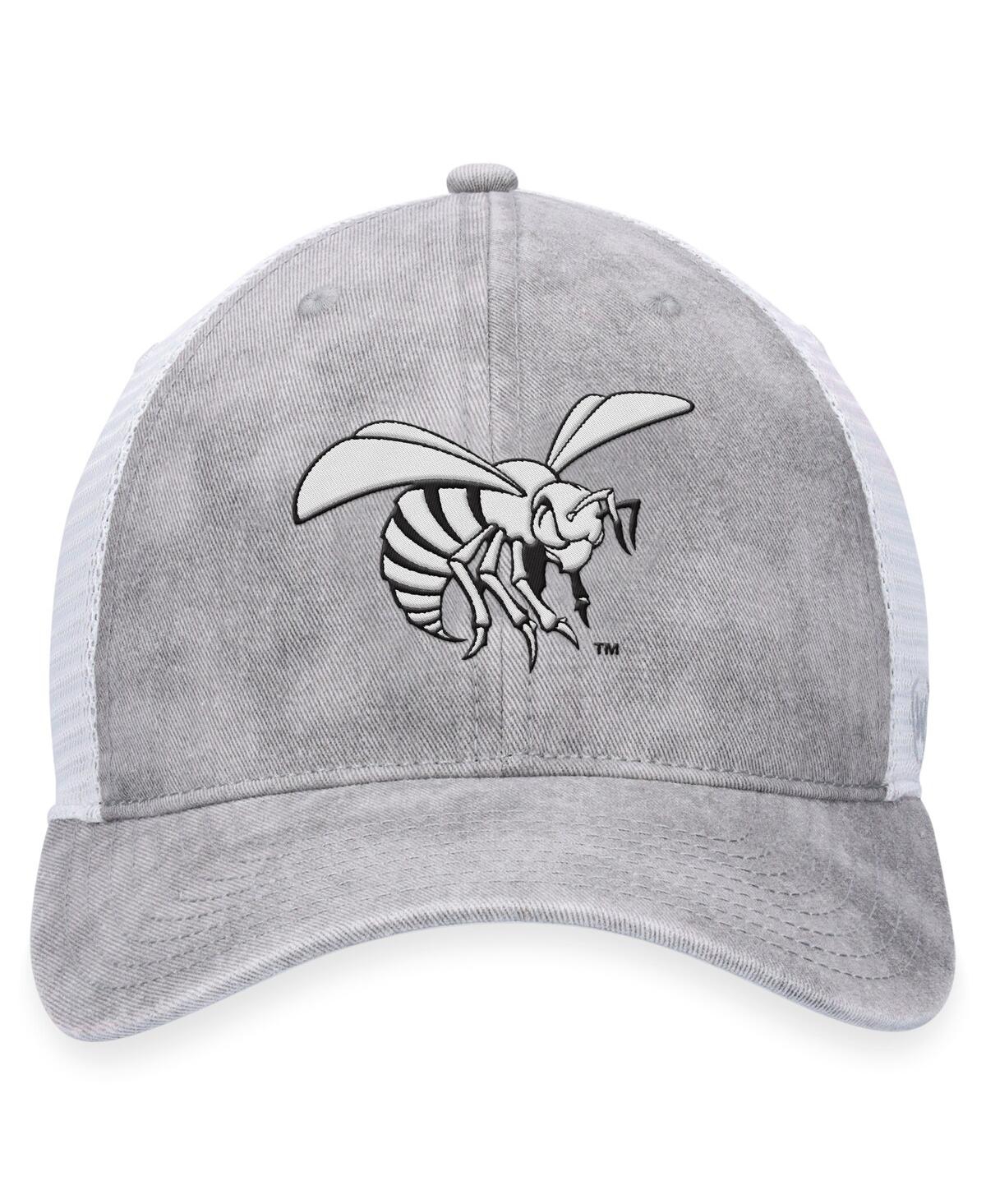 Men's Gray/white Alabama State Hornets Slate Trucker Adjustable Hat In  Gray,white