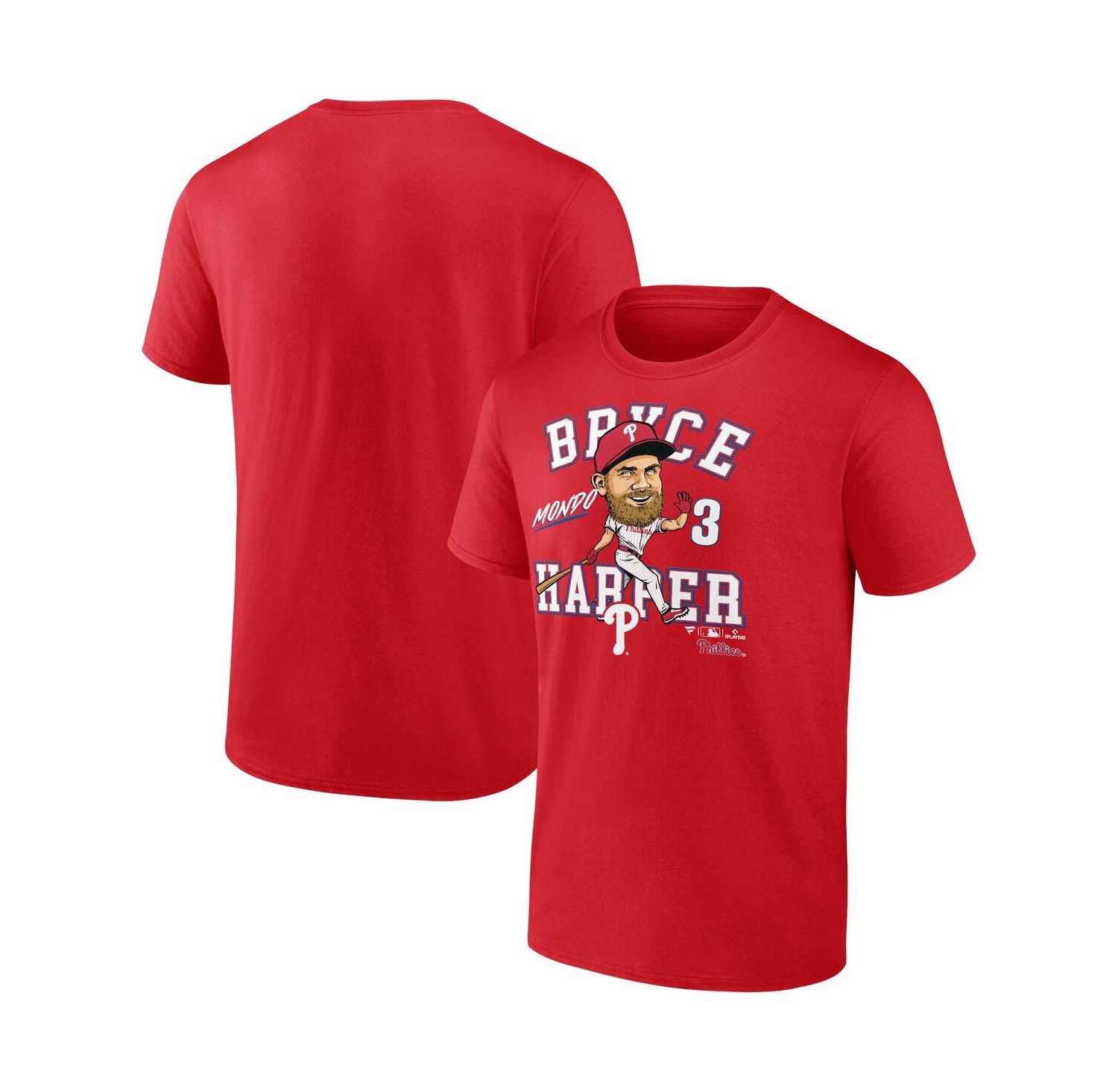 Men's Bryce Harper Red Philadelphia Phillies Hometown Caricature T-Shirt