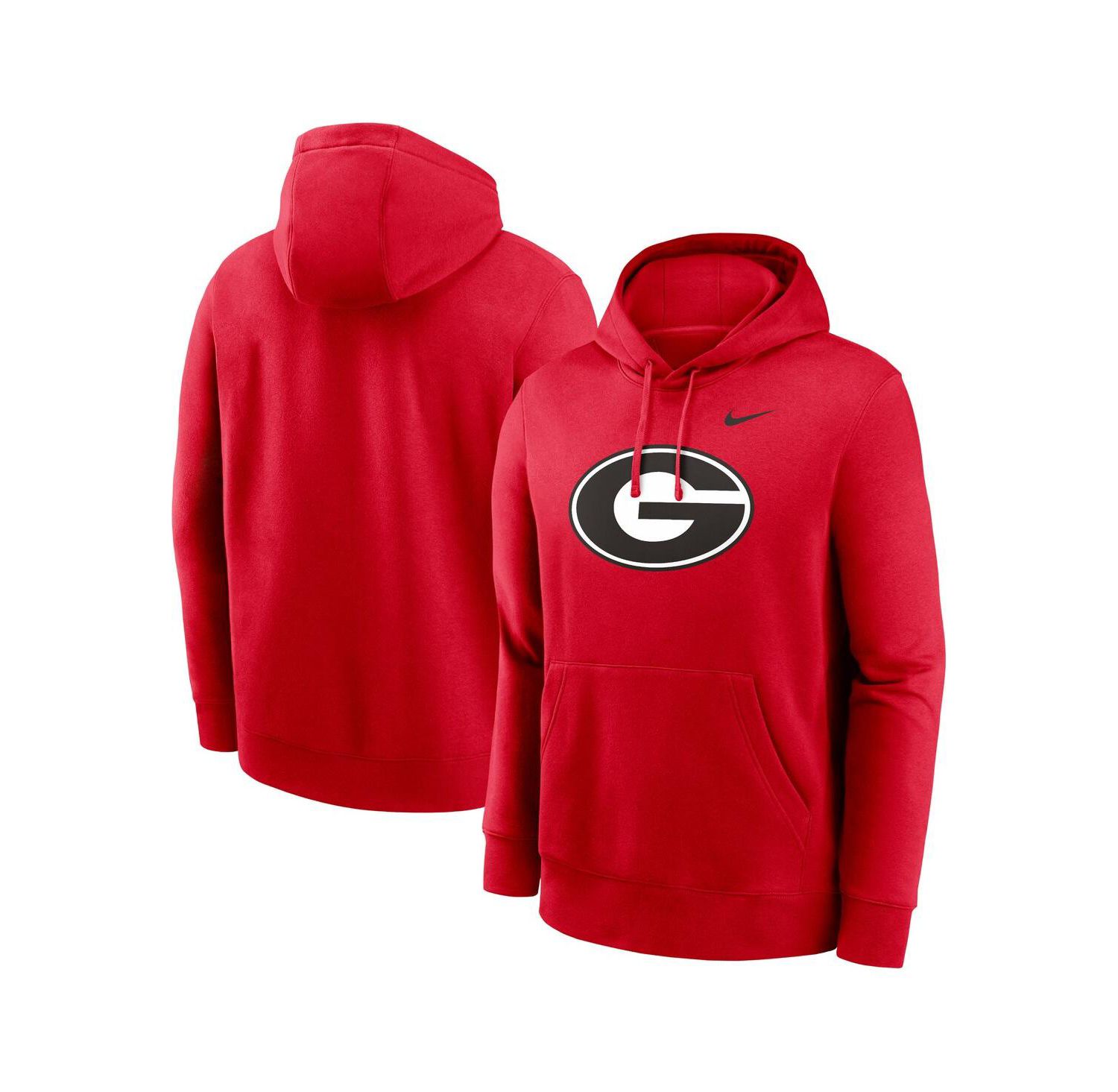 Men's Red Georgia Bulldogs Primetime Evergreen Club Fleece Pullover Hoodie