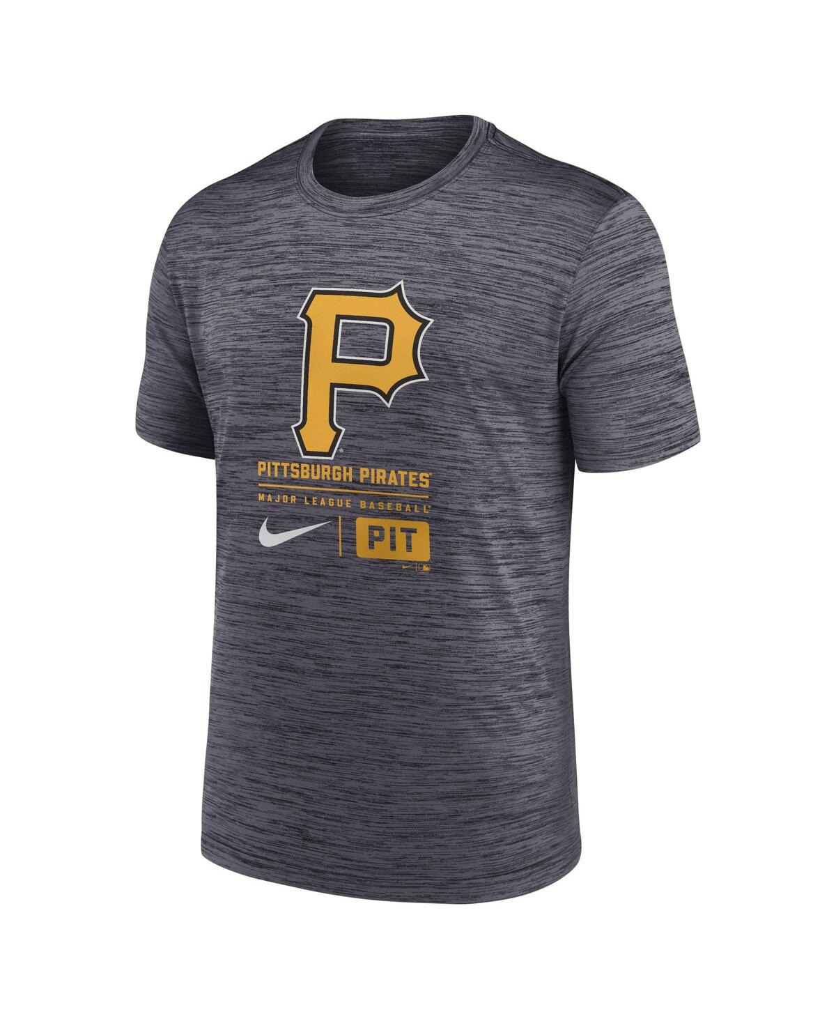 Nike Men'sPittsburgh Pirates Large Logo Velocity T-Shirt - Black