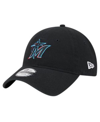 Big Boys and Girls Black Miami Marlins Team Color 9TWENTY Adjustable Hat