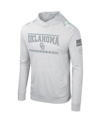 Men's Gray Oklahoma Sooners OHT Military Appreciation Long Sleeve Hoodie T-Shirt