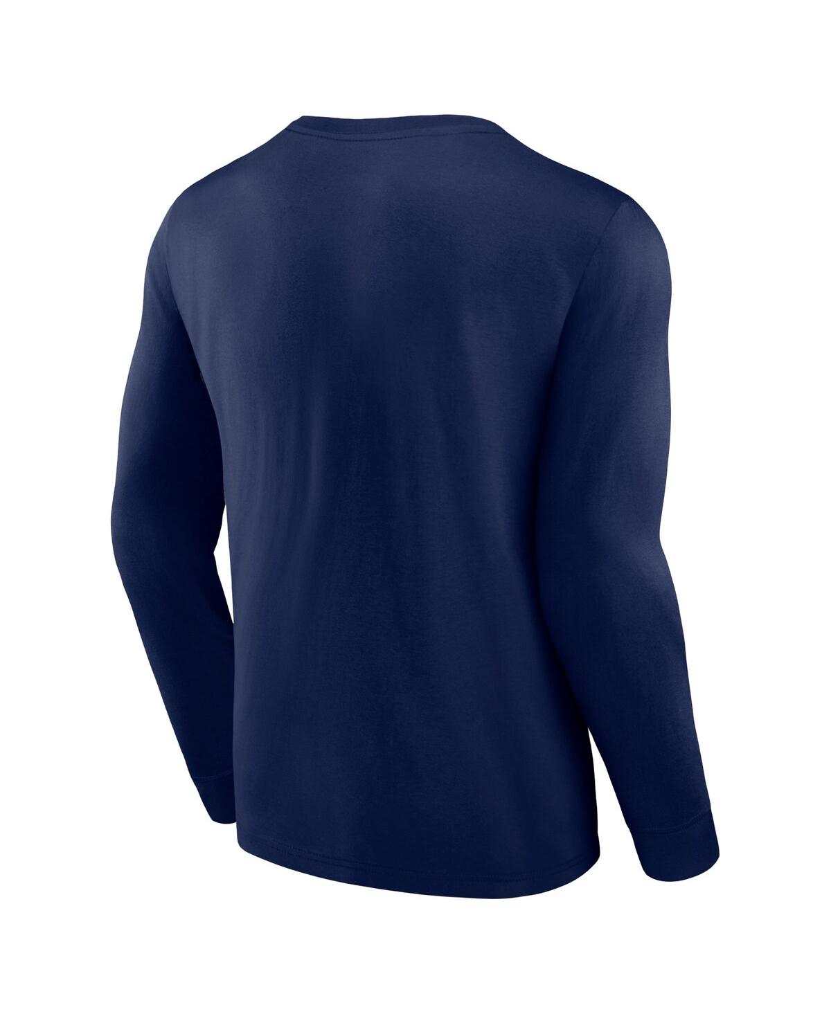 Fanatics Men'sTampa Bay Rays Strike the Goal Long Sleeve T-Shirt - Navy