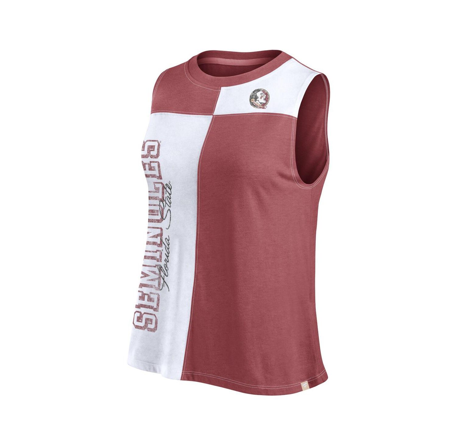 Women's Garnet/White Florida State Seminoles Colorblock High Neck Tank Top