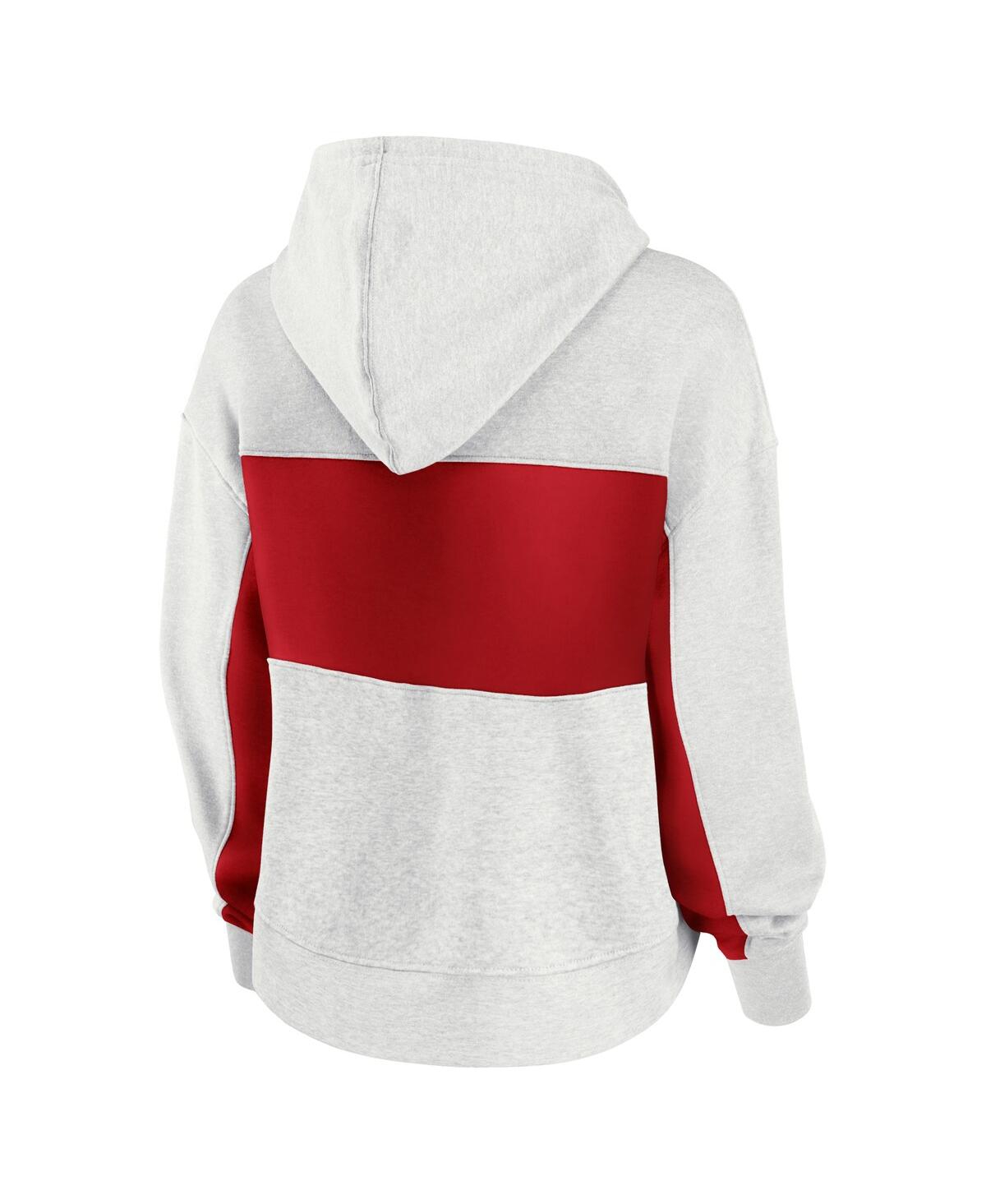 Fanatics Women'sLos Angeles Angels Up for It Fleece Pullover Hoodie - Oatmeal, Red