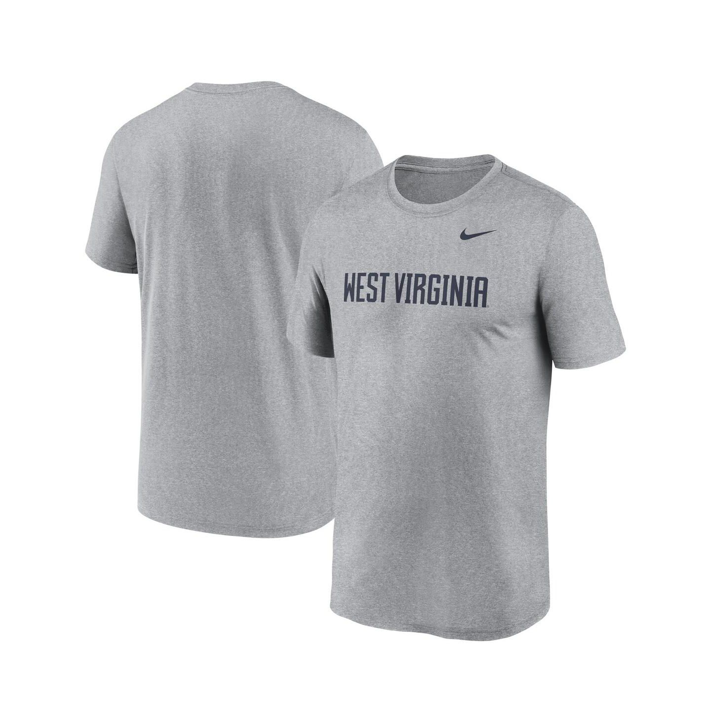 Мужская футболка Nike Heather Gray West Virginia Mountaineers Primetime Legend Wordmark — фото 1