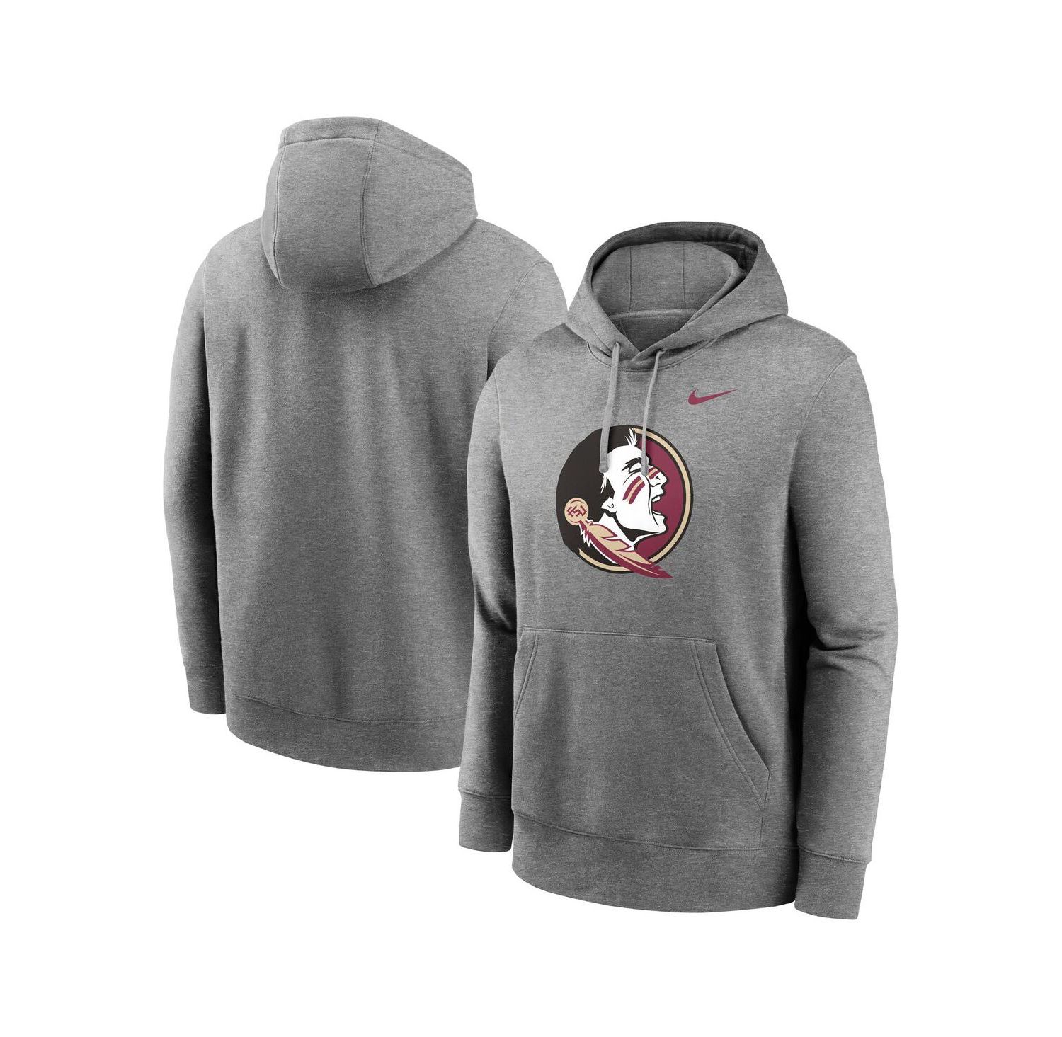 Men's Heather Gray Florida State Seminoles Primetime Evergreen Club Fleece Pullover Hoodie