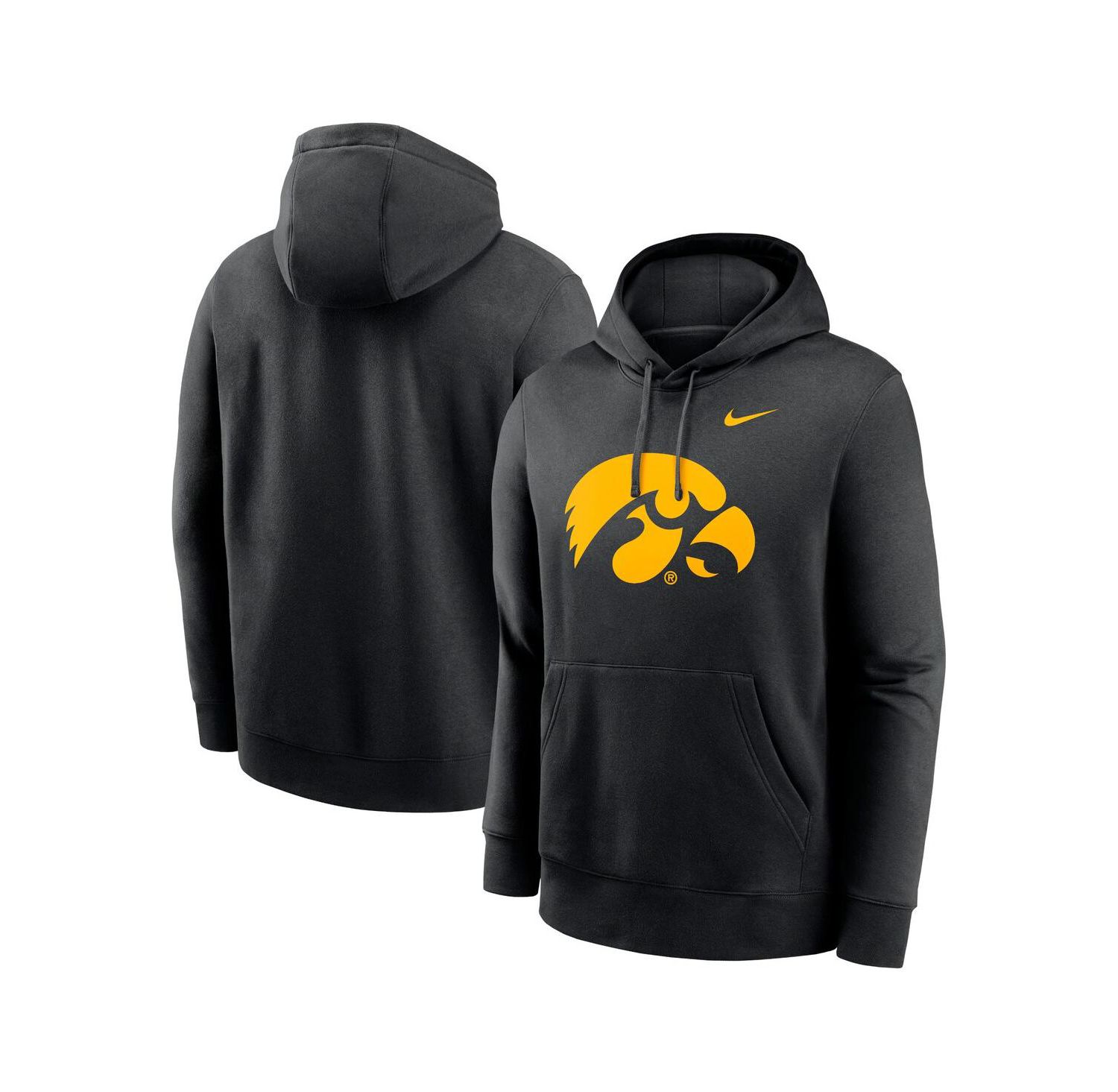 Men's Black Iowa Hawkeyes Primetime Evergreen Club Fleece Pullover Hoodie