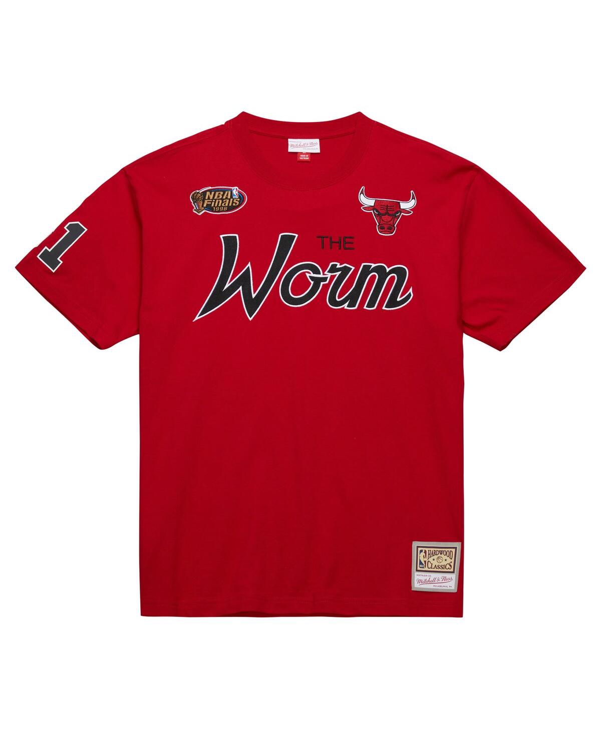 Mitchell & Ness Men's Dennis RodmanChicago Bulls Premium Nickname T-Shirt - Red