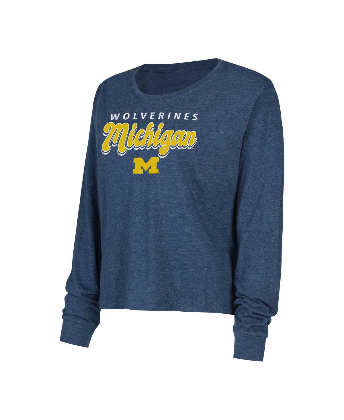 CONCEPTS SPORT MEN'S NAVY MICHIGAN WOLVERINES TEAM COLOR LONG SLEEVE T-SHIRT SHORTS SET 