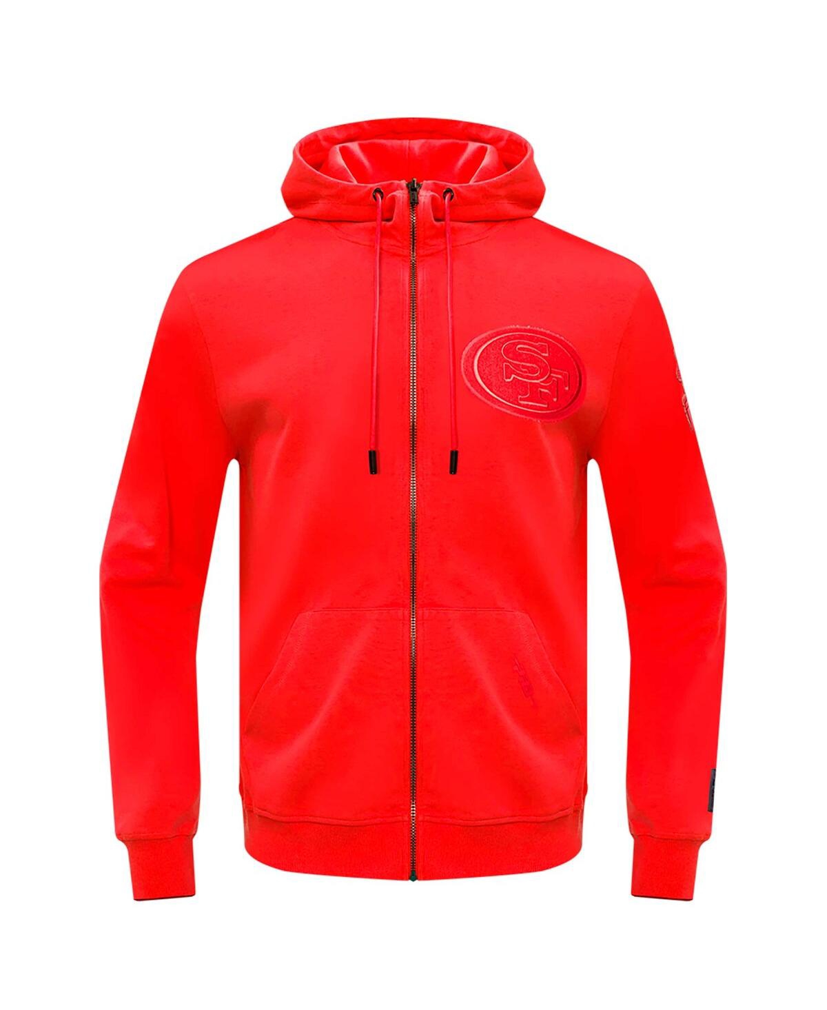 Pro Standard Men's Scarlet San Francisco 49ers Triple Tonal Full-zip Hoodie In Scarlet
