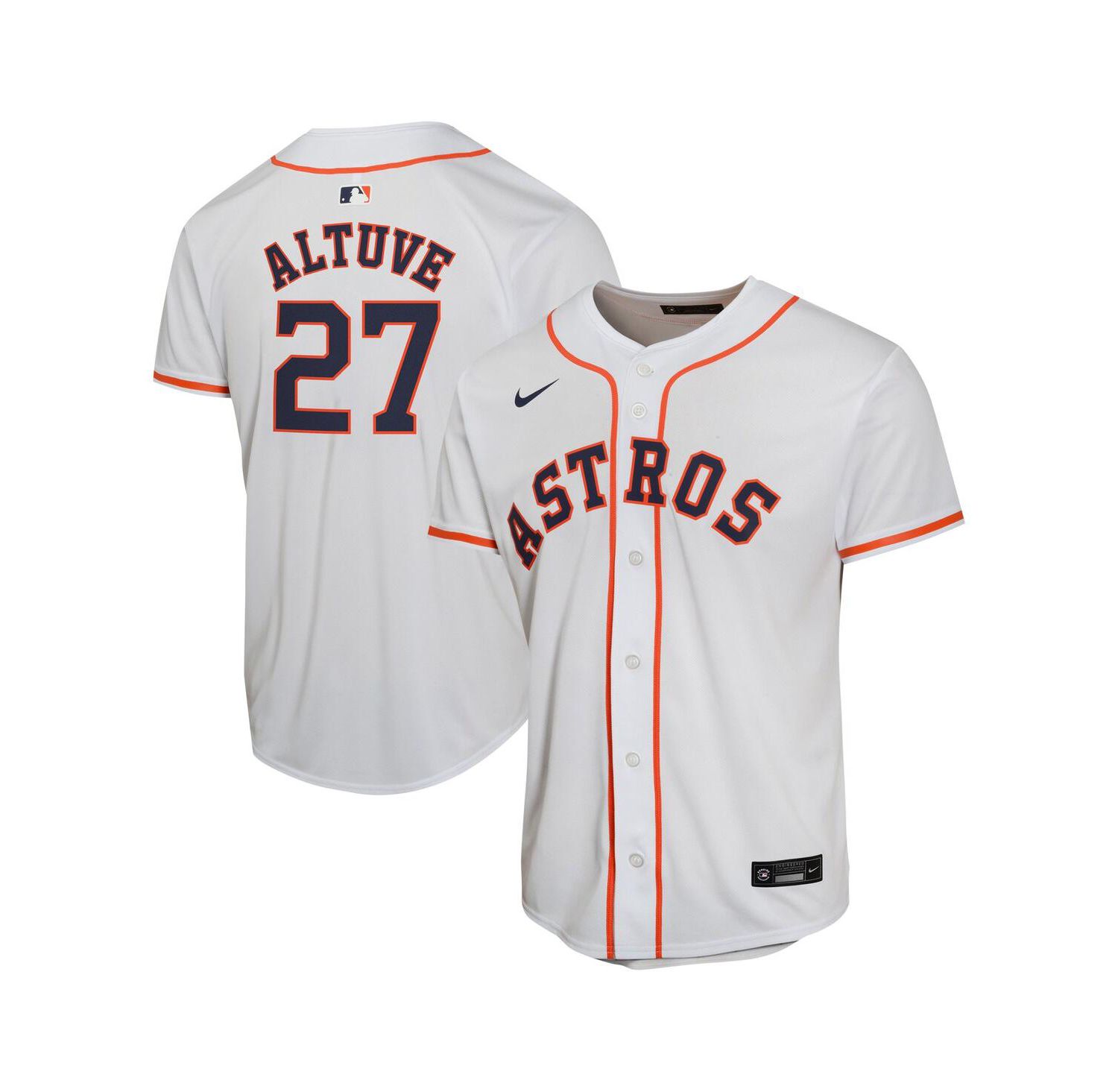 Big Boys and Girls Jose Altuve White Houston Astros Home Game Player Jersey