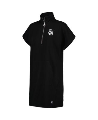 Women's Black San Diego Padres Emily Quarter-Zip Sneaker Dress