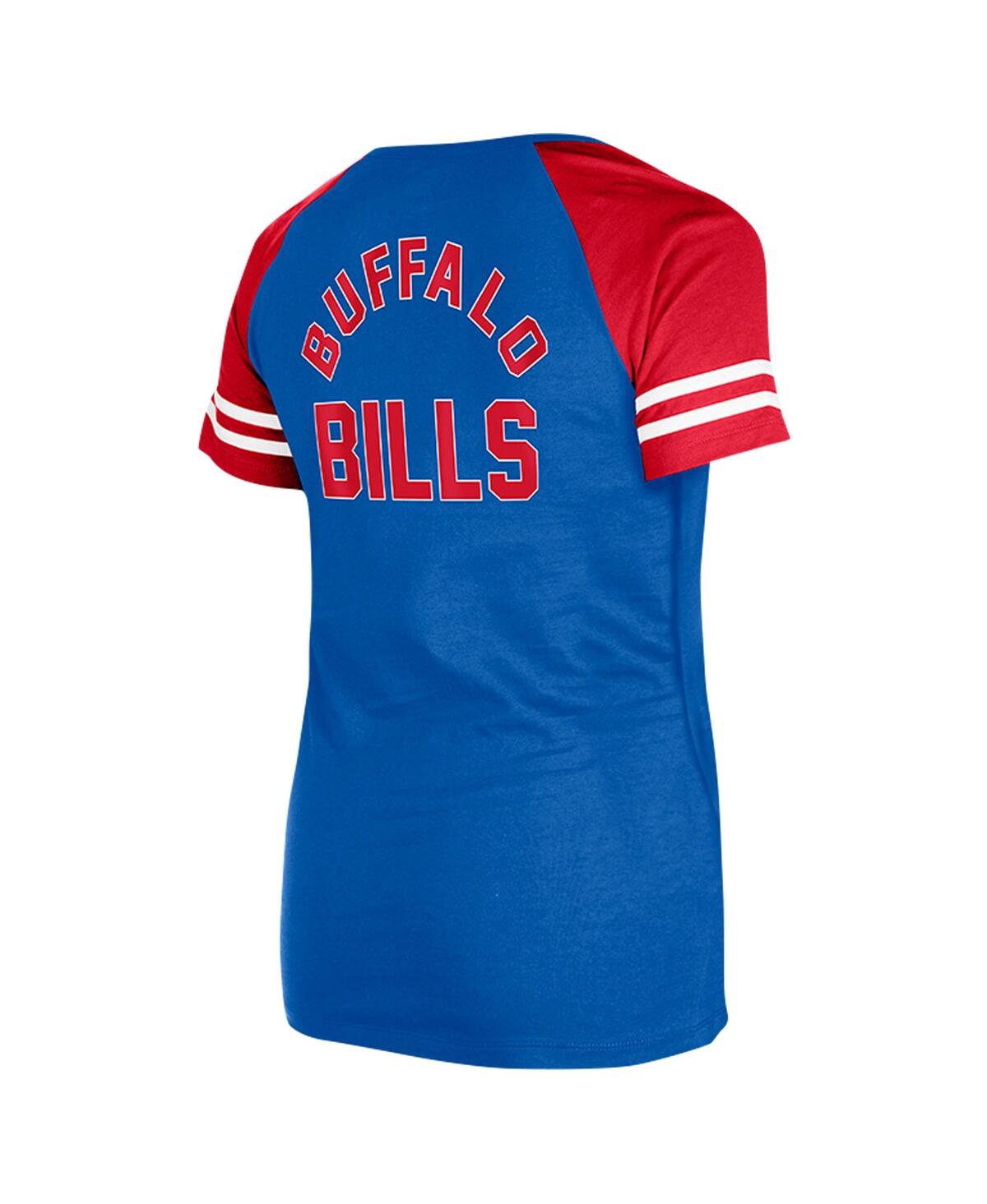 NEW ERA WOMEN'S ROYAL BUFFALO BILLS LACE-UP RAGLAN T-SHIRT 