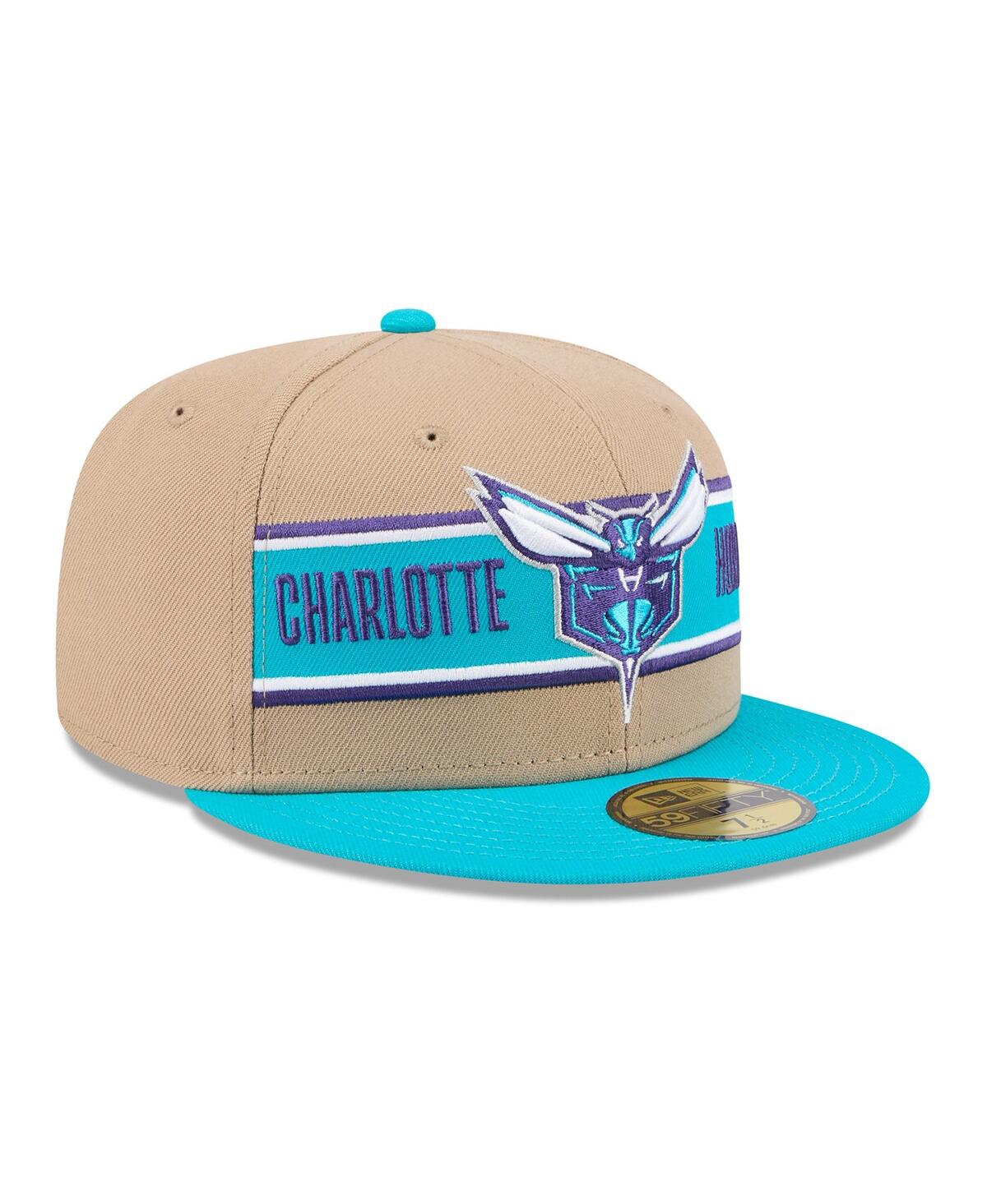 New Era Men's Tan/Teal Charlotte Hornets 2024 Nba Draft 59FIFTY Hat