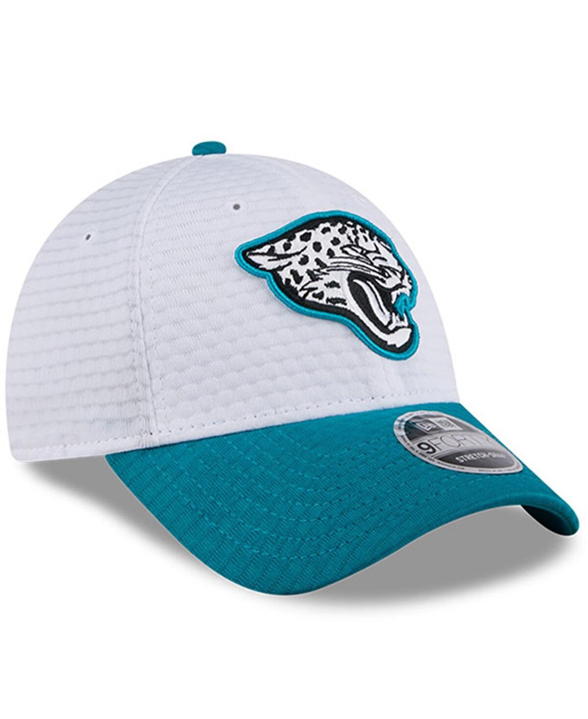 New Era Big Boys And Girls White/teal Jacksonville Jaguars 2024 Nfl Training Camp 9forty Adjustable Hat In White,teal