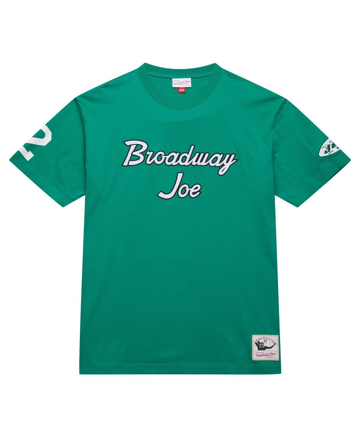 Mitchell & Ness Men's Joe Namath Kelly Green New York Jets Retired Player Nickname T-shirt In Kelly Green