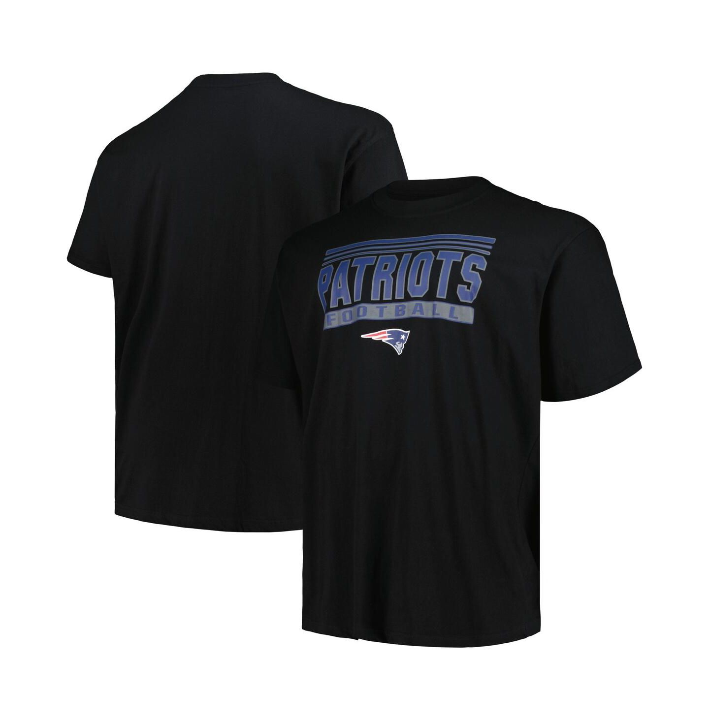 Мужская футболка Fanatics Black New England Patriots Big & Tall Pop — фото 1