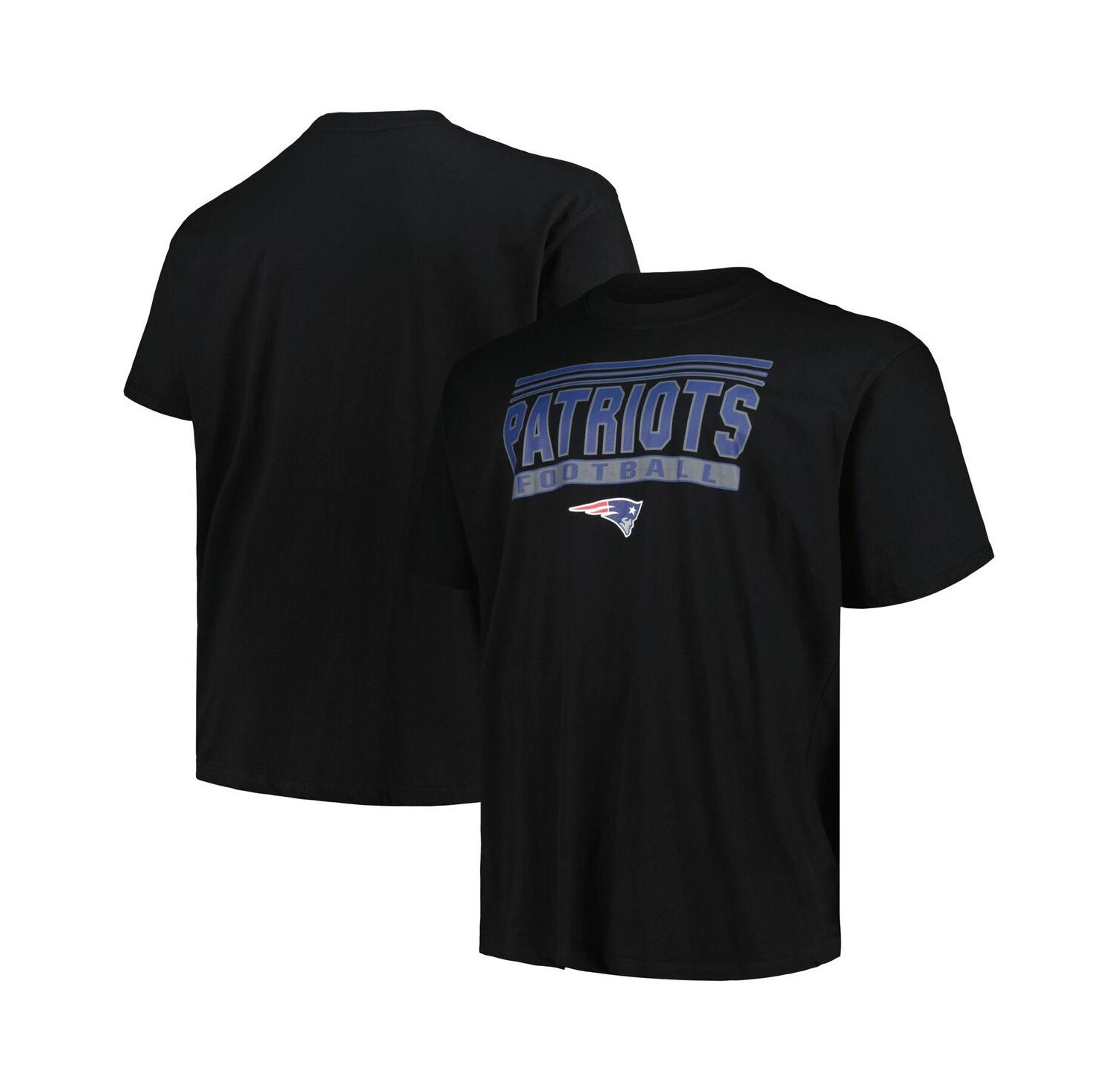Men's Black New England Patriots Big & Tall Pop T-Shirt