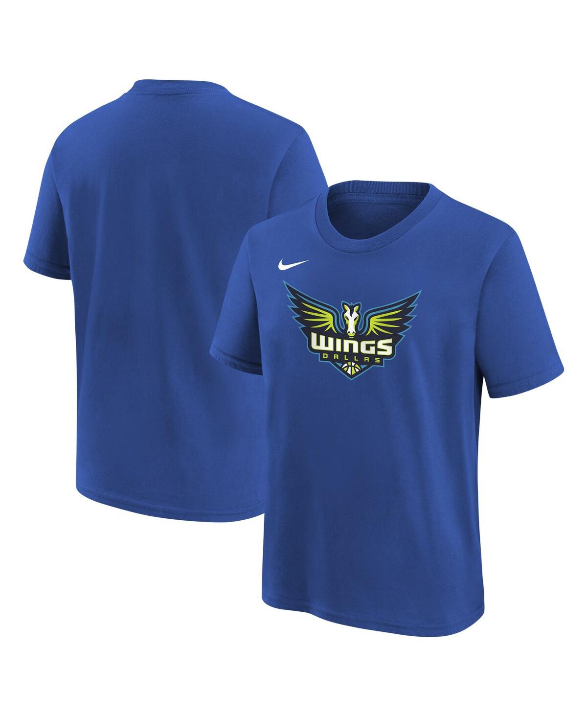 Nike Big Boys And Girls Royal Dallas Wings Essential Logo T-shirt In Royal