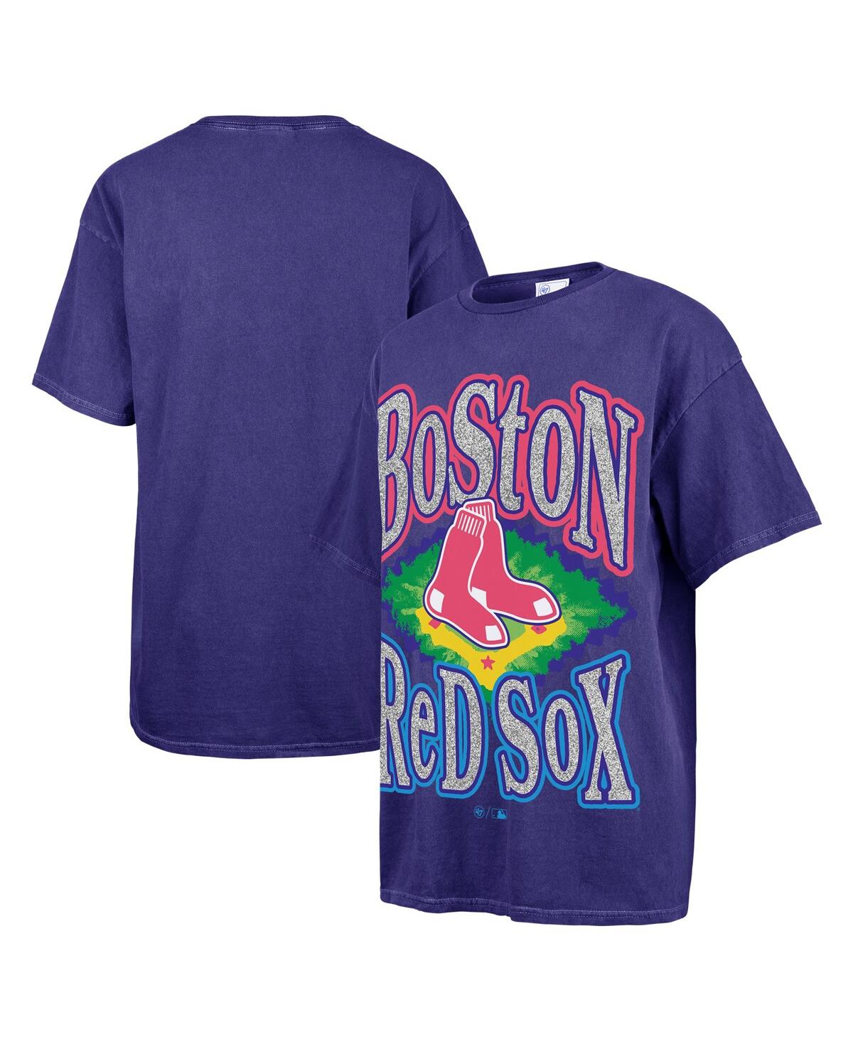 '47 Brand Women's Navy Boston Red Sox Flashing Lights Boyfriend T-Shirt - Navy