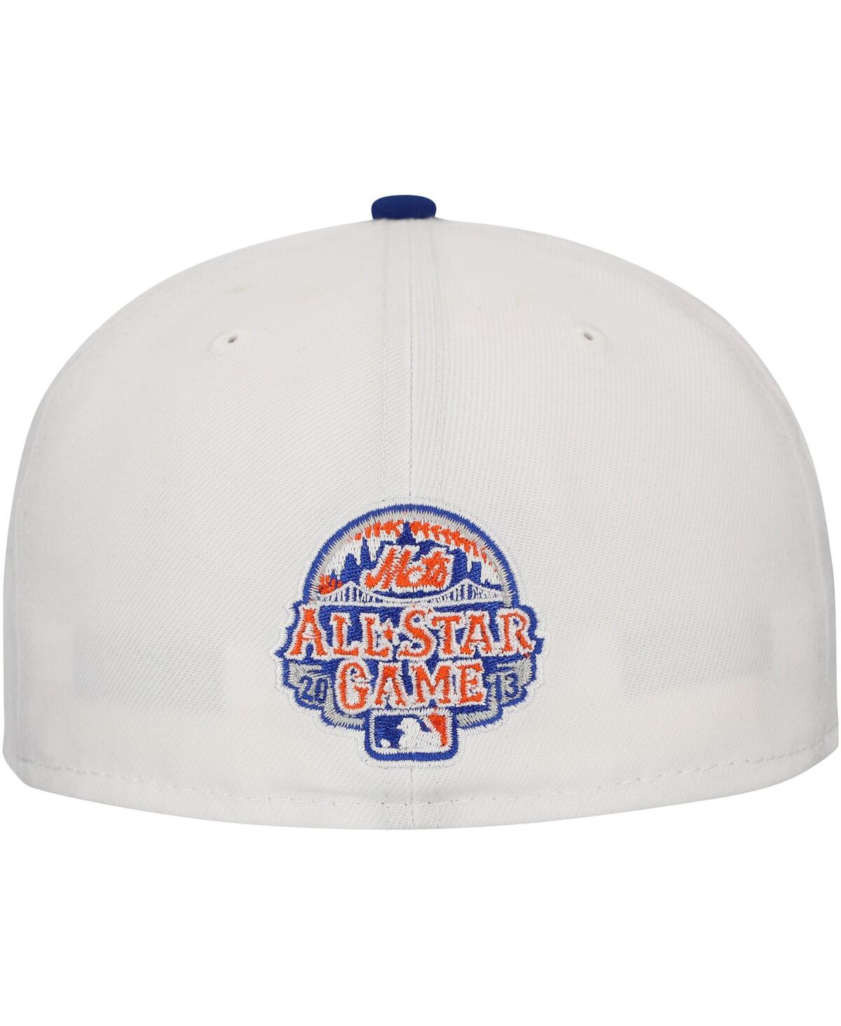 New Era Men'sRoyal New York Mets Major Sidepatch 59FIFTY Fitted Hat - White, Royal