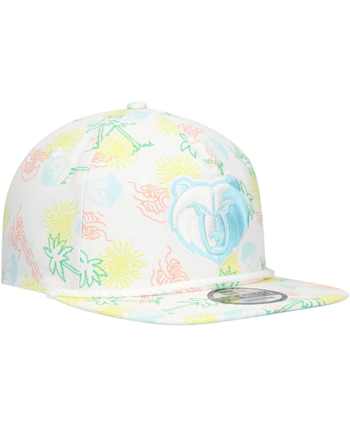 New Era Men's White Memphis Grizzlies Palm Trees And Waves Golfer Adjustable Hat In White