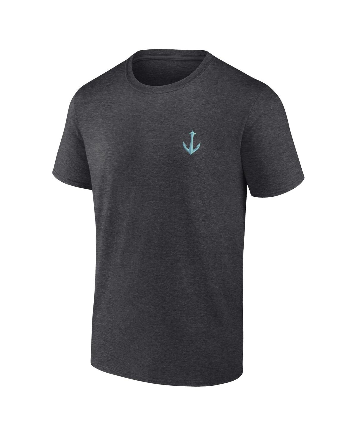 Fanatics Men'sSeattle Kraken Backbone T-Shirt - Heather Charcoal