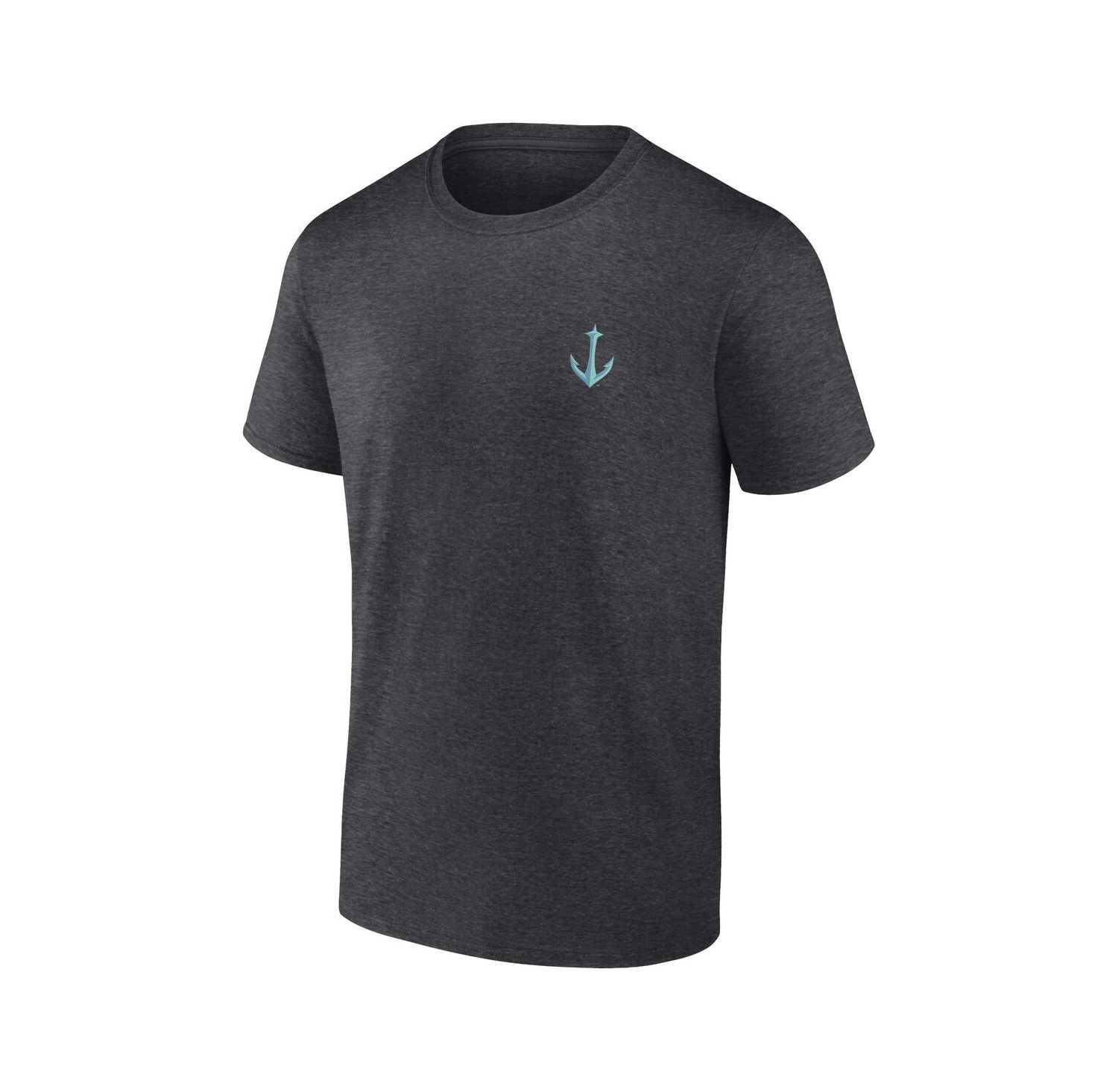 Men's Heather Charcoal Seattle Kraken Backbone T-Shirt