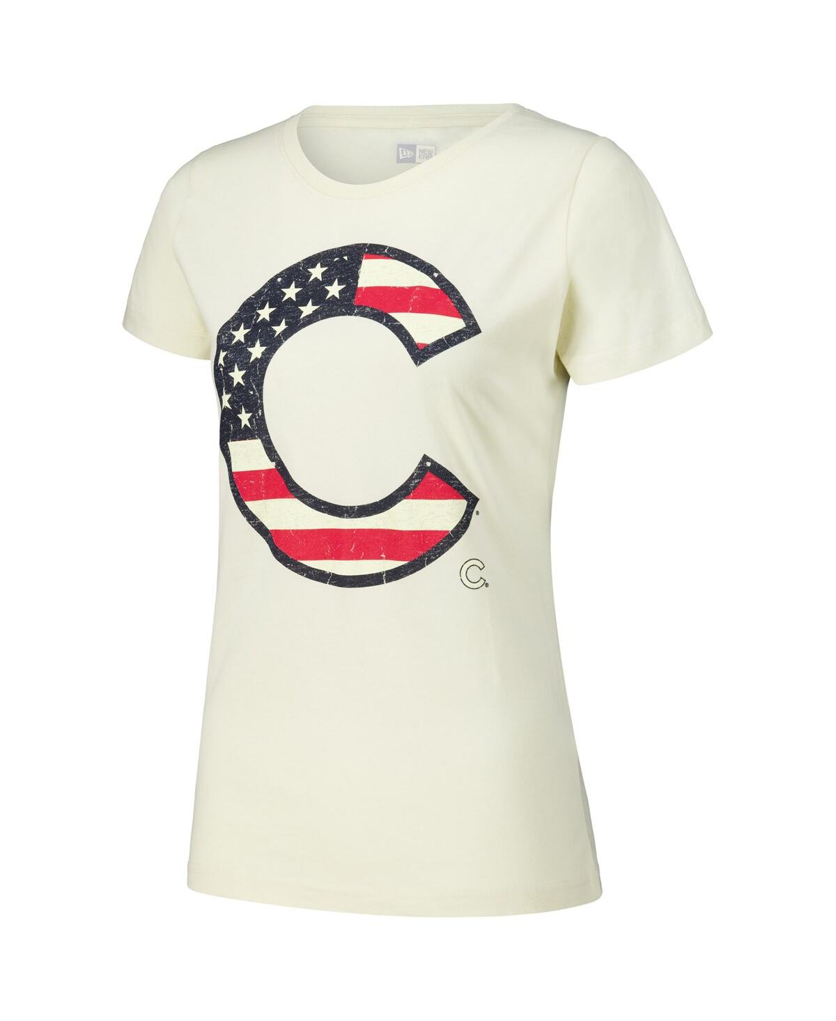 NEW ERA WOMEN'S CREAM CHICAGO CUBS VINTAGE-LIKE T-SHIRT 