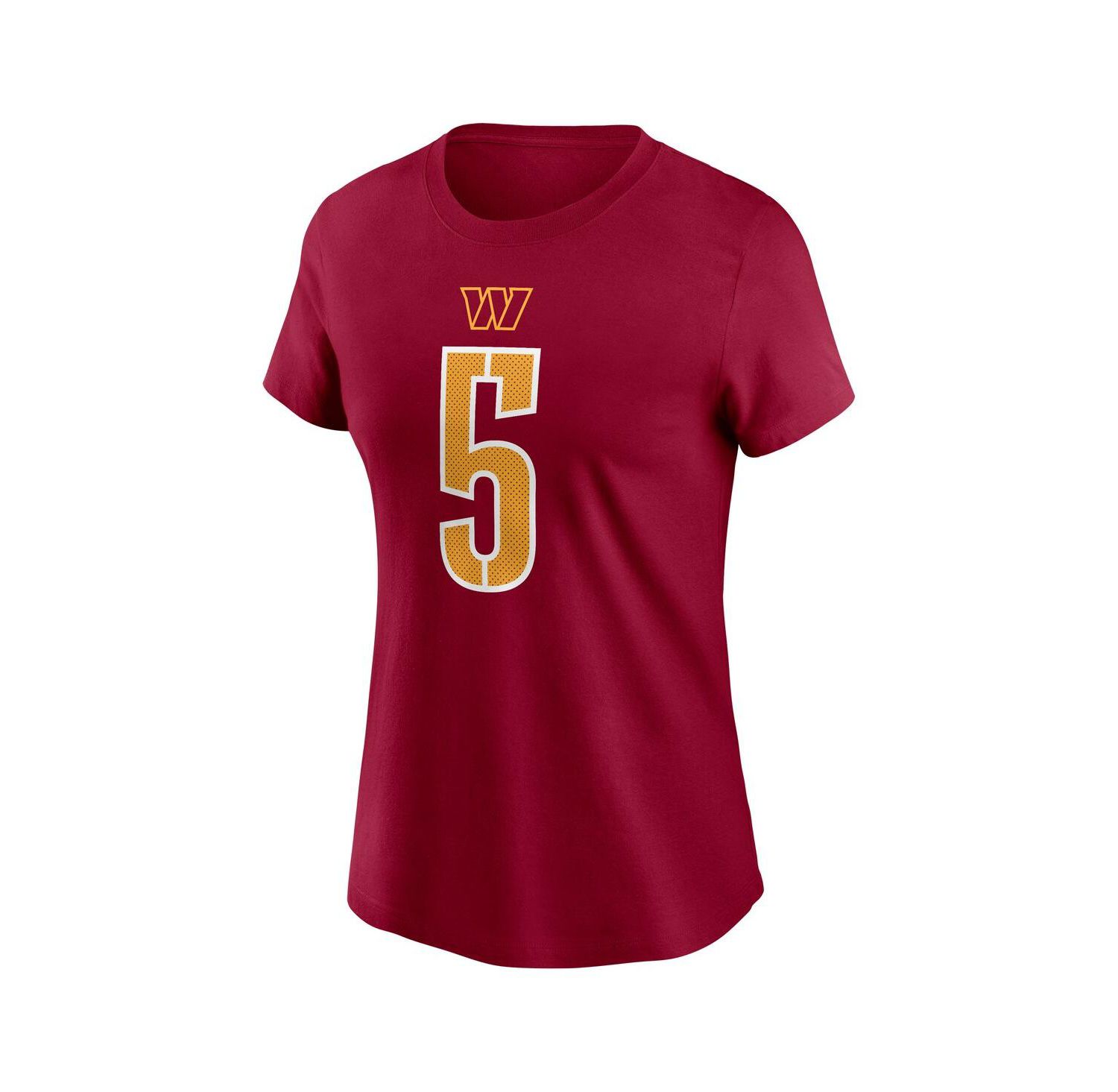 Women's Jayden Daniels Burgundy Washington Commanders 2024 NFL Draft First Round Pick Name & Number T-Shirt