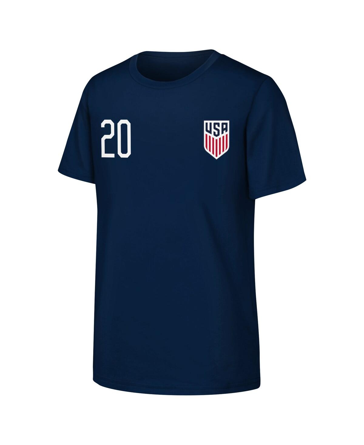 Outerstuff Big Boys And Girls Folarin Balogun Navy Usmnt Name Number T-shirt In Navy