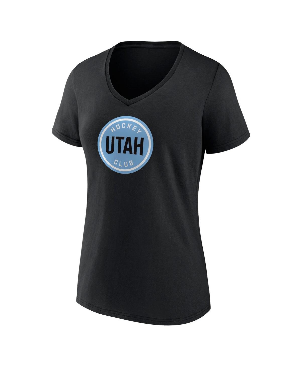 Fanatics Women'sUtah Hockey Club Draft Logo V-Neck T-Shirt - Black
