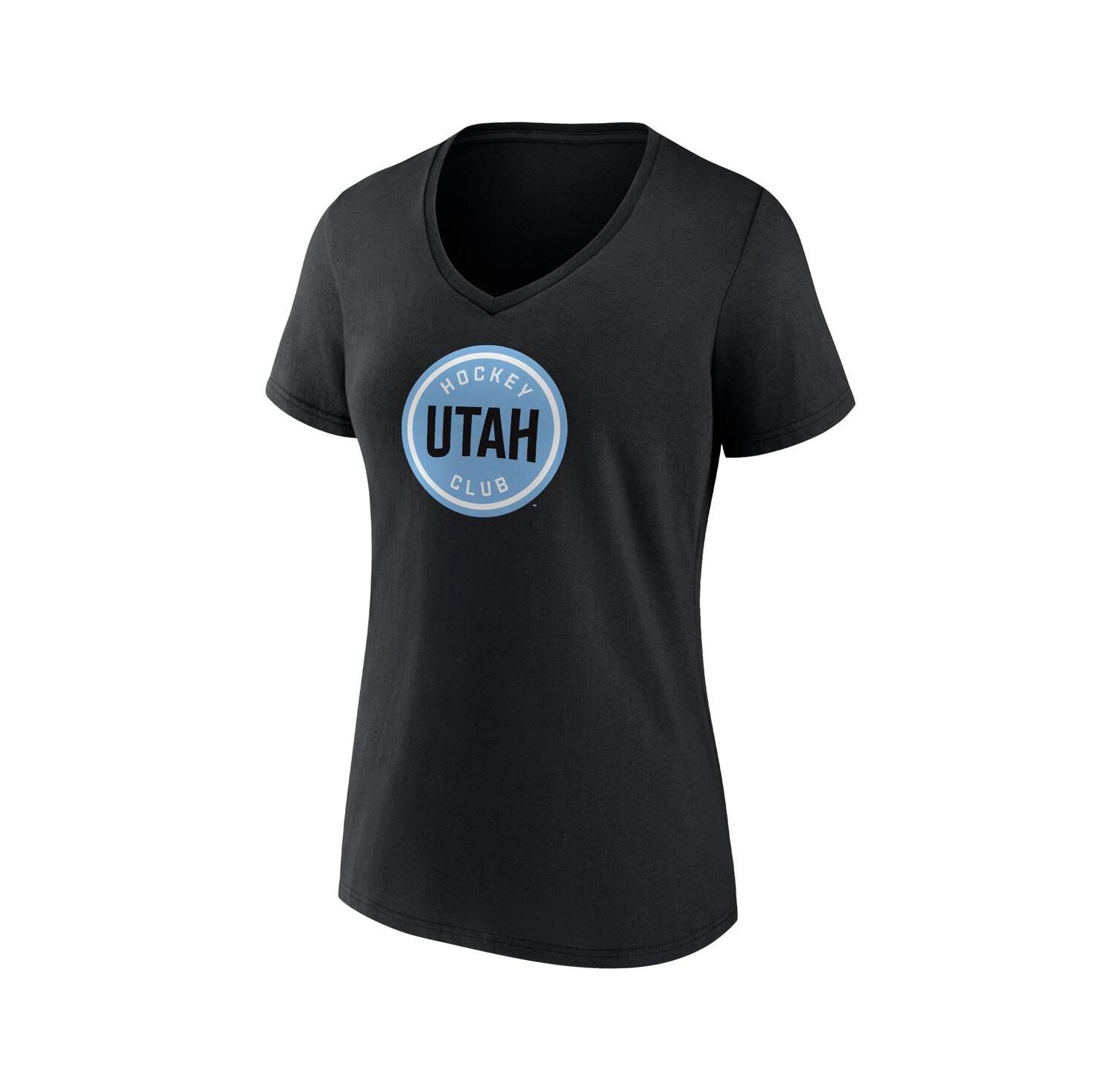 Women's Black Utah Hockey Club Draft Logo V-Neck T-Shirt