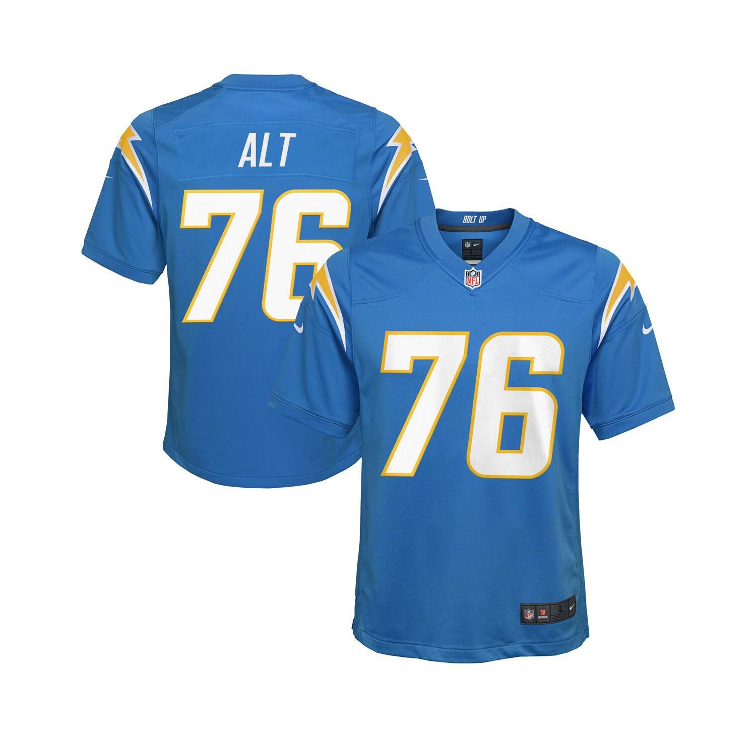 Big Boys and Girls Joe Alt Powder Blue Los Angeles Chargers 2024 NFL Draft First Round Pick Player Game Jersey