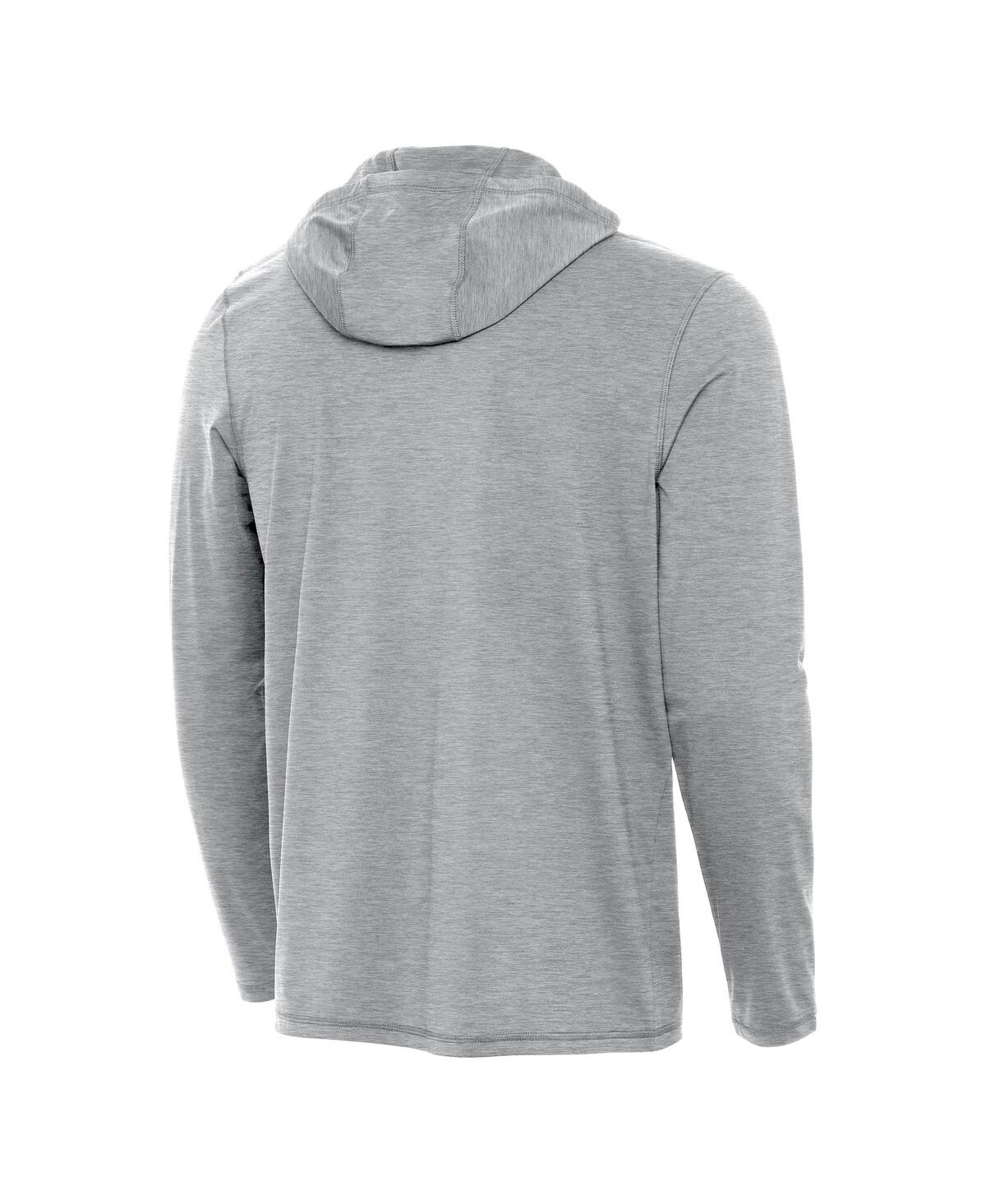 Antigua Men's Heather Gray Texas Longhorns Sec Tidy Quarter-zip Pullover Hoodie In Heather Gray