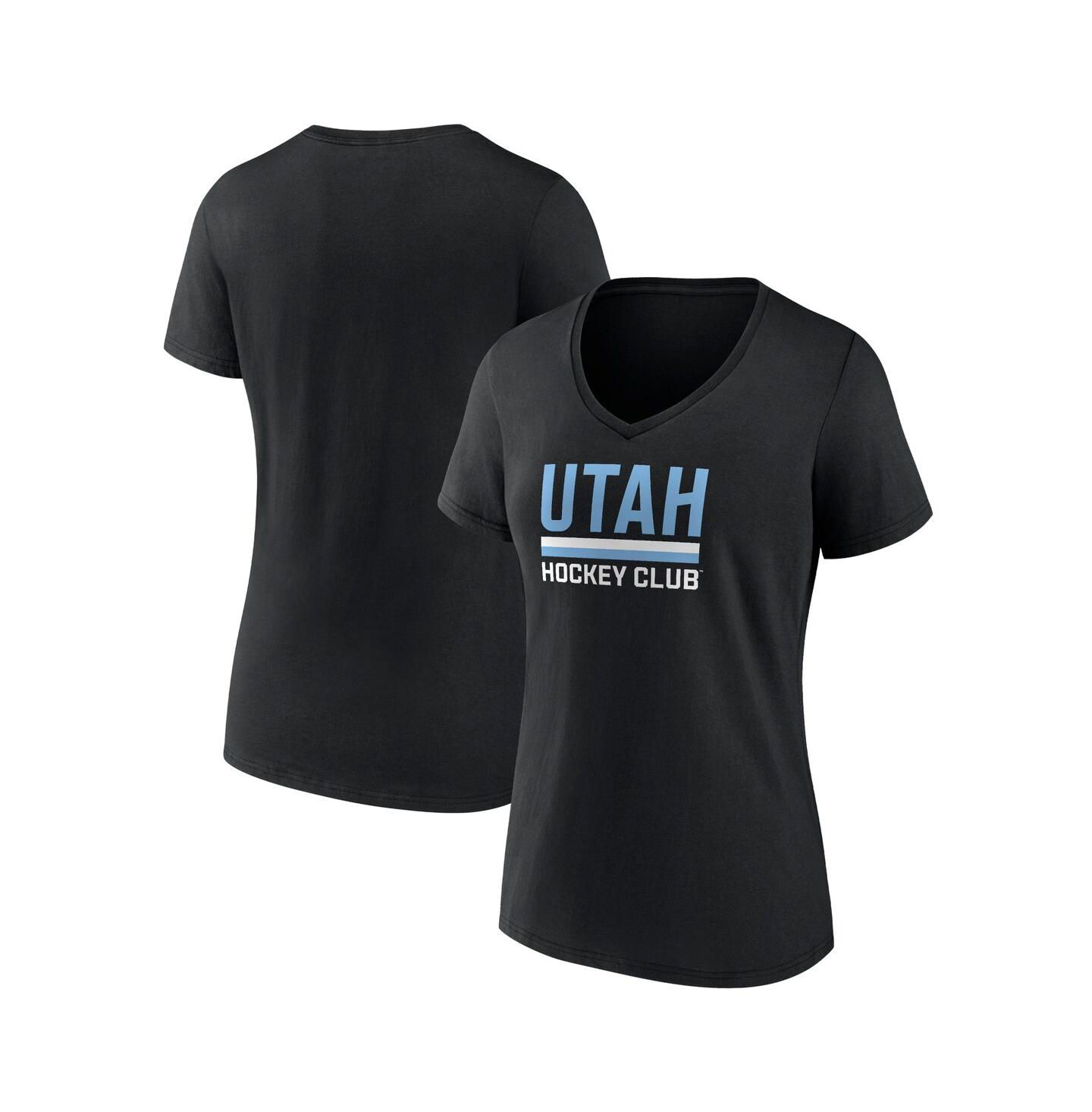 Женская футболка Fanatics Black Utah Hockey Club Secondary Logo V-Neck — фото 1