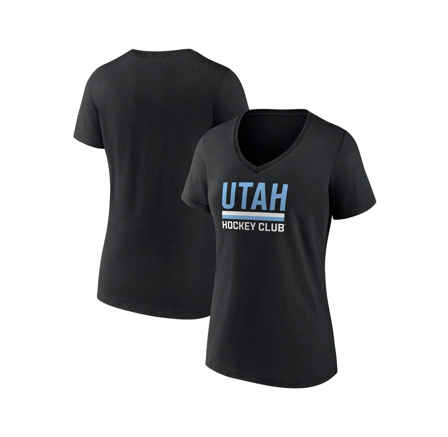 Women's Black Utah Hockey Club Secondary Logo V-Neck T-Shirt