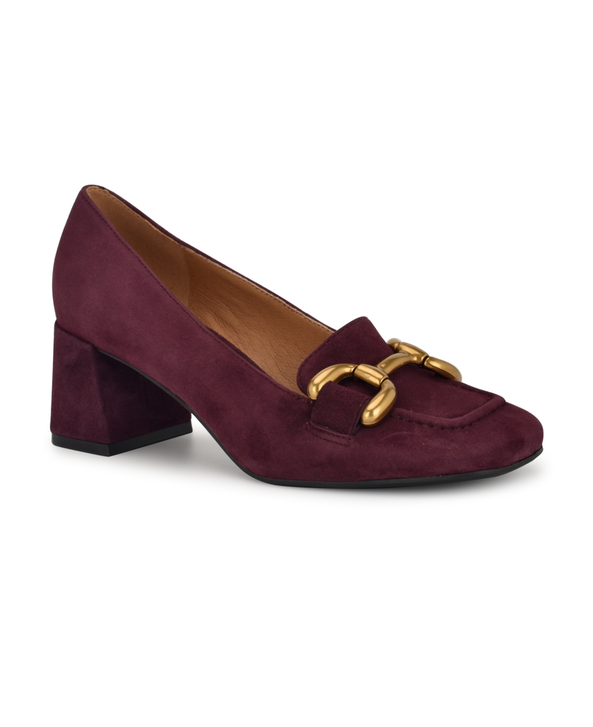 NINE WEST WOMEN'S VEEPE LOAFER BLOCK HEEL PUMPS 
