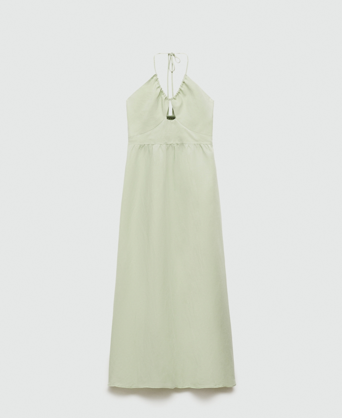 Shop Mango Women's Halter Neck Long Dress In Pastel Green
