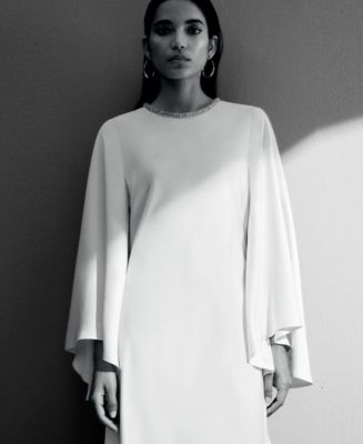contrast flare dress Scalloped Contrast Fit & Flare Midi Dress main image 1