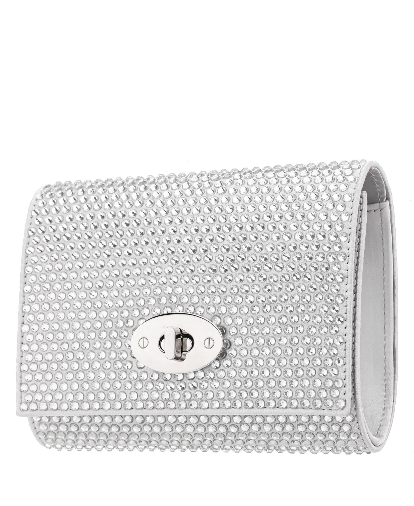 Женская сумка Nina Large Crystal Encrusted Flap Crossbody, цвет: Серебряный — фото 2