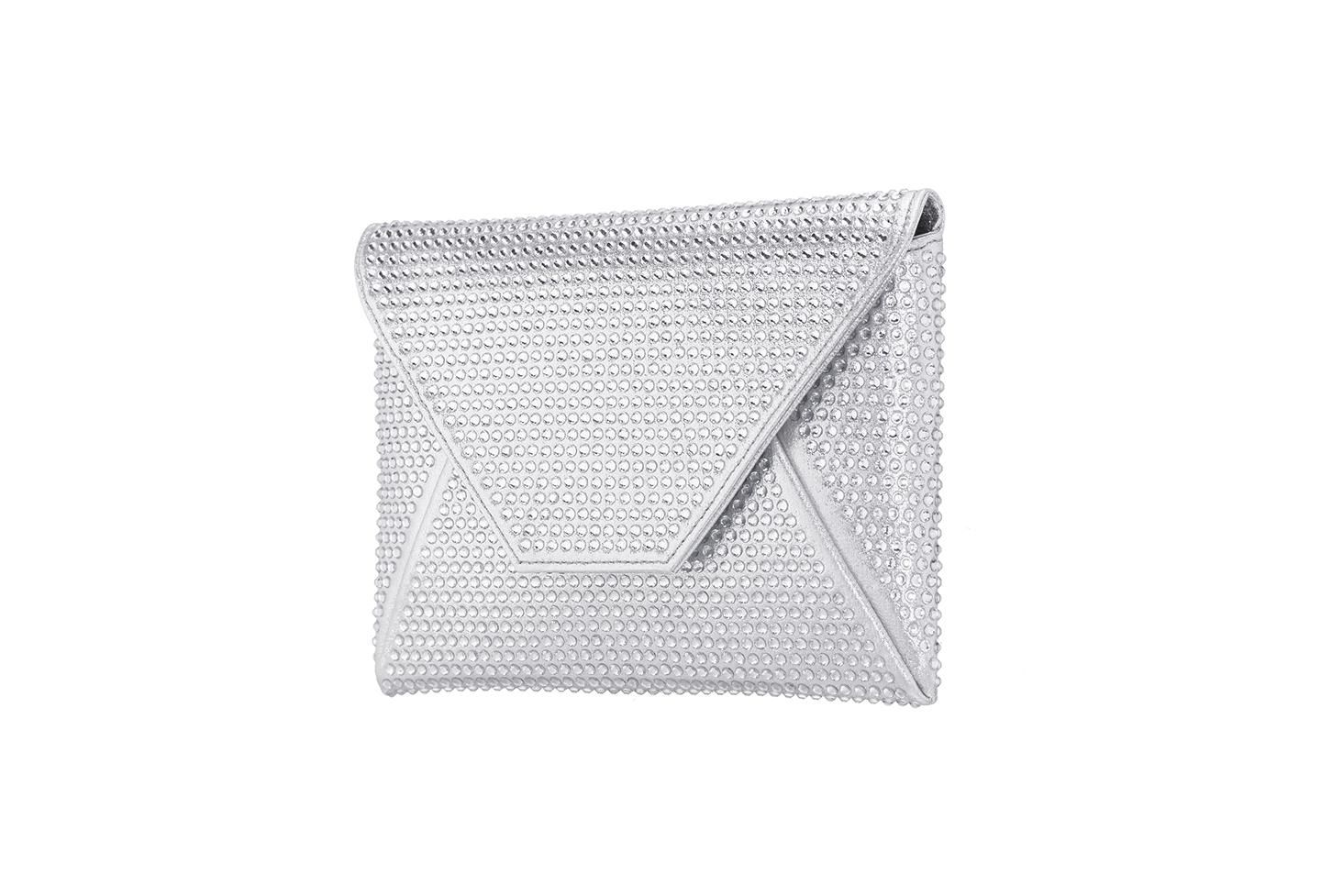 Женский клатч Nina Crystal Encrusted Square Envelope Clutch, цвет: Золотой — фото 8