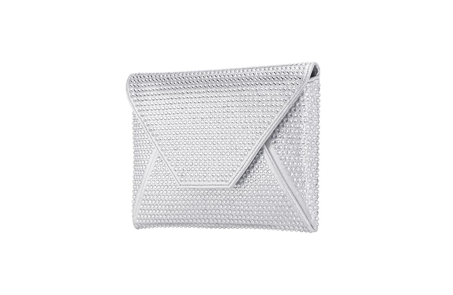 Crystal Encrusted Square Envelope Clutch