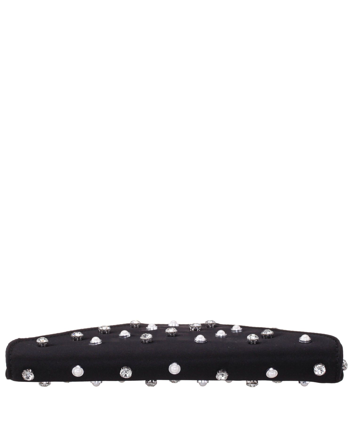 Imitation Pearl/Crystal Adorned Square Envelope Clutch