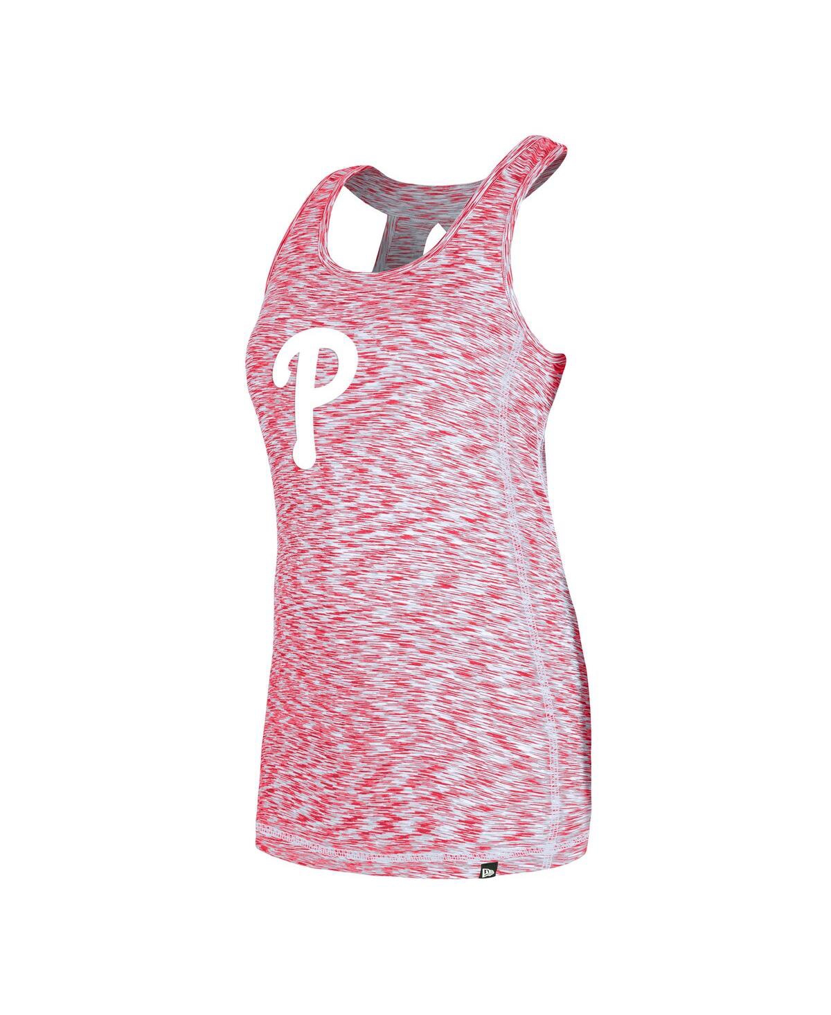 New Era Women'sPhiladelphia Phillies Space Dye Keyhole Back Tank Top - Red