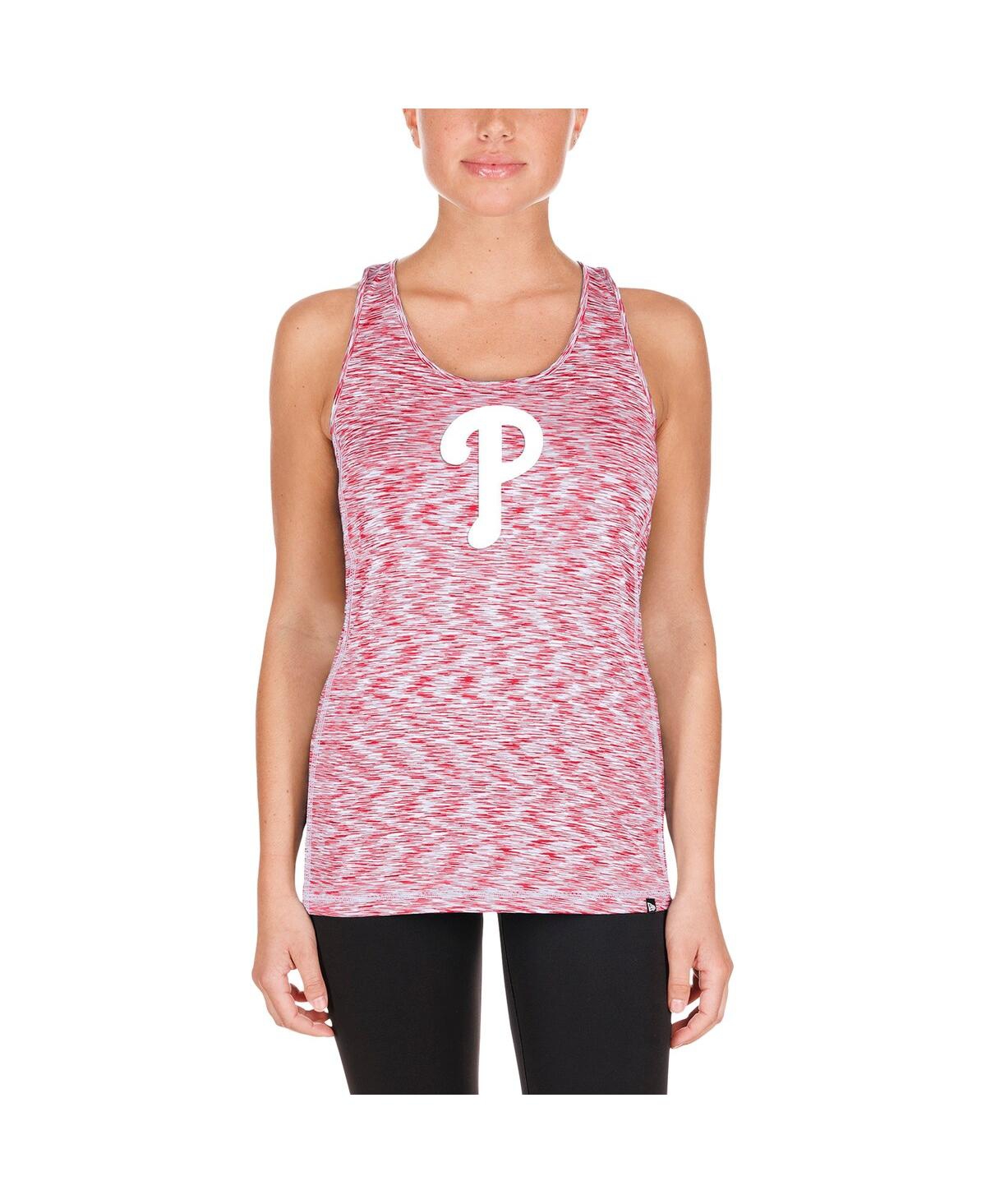 New Era Women'sPhiladelphia Phillies Space Dye Keyhole Back Tank Top - Red